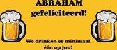 Abraham spandoek| 200cm x 100cm / 50 jaar / versiering / ringen in de hoeken