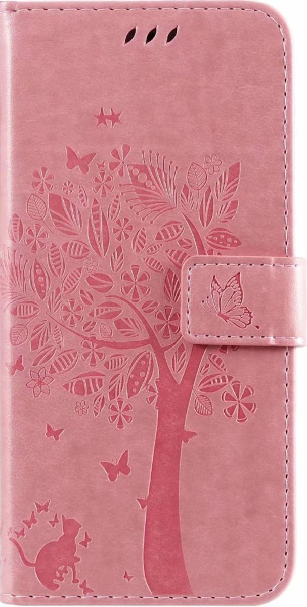 Geschikt voor Samsung Galaxy Note 10 Lite Bookcase - Roze - Bloemen - Portemonnee Hoesje