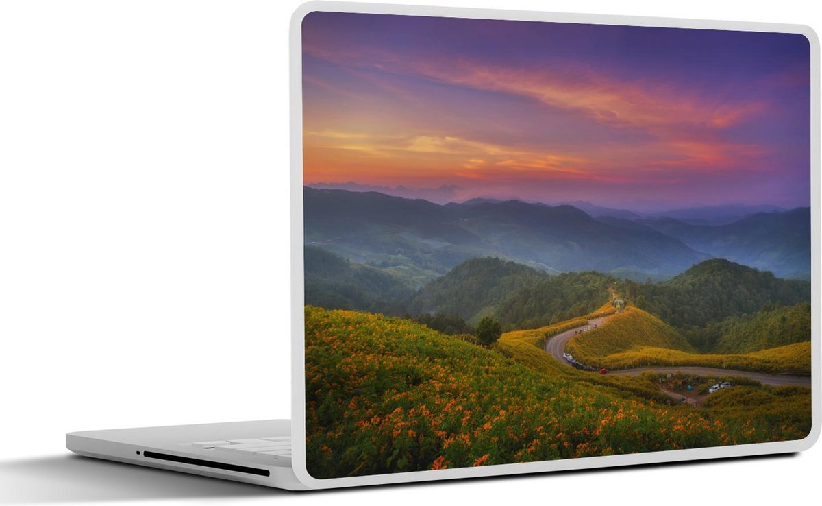 Laptop sticker - 12.3 inch - Bergen - Kleuren - Pastel - 30x22cm - Laptopstickers - Laptop skin - Cover