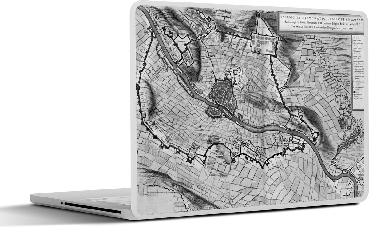 Laptop sticker - 12.3 inch - Stadskaart - Maastricht - Historisch - 30x22cm - Laptopstickers - Laptop skin - Cover