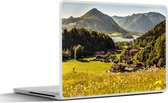 Laptop sticker - 14 inch - Alpen - Bergen - Bloemenweide - 32x5x23x5cm - Laptopstickers - Laptop skin - Cover