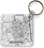 Sleutelhanger - Uitdeelcadeautjes - Stadskaart - Veldhoven - Grijs - Wit - Plastic