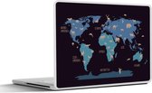 Laptop sticker - 17.3 inch - Wereldkaart Kinderen - Dieren - Bruin - 40x30cm - Laptopstickers - Laptop skin - Cover