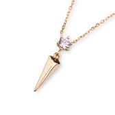 Hemels juwelier- 14k geelgouden ketting met hanger- Dames- Goud- HML670 - Cadeautje- Steen- Prisma- Moederdag aanbieding
