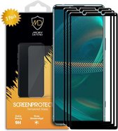 3-Pack Sony Xperia 5 III Screenprotectors, MobyDefend gehard glas screensavers, Zwarte randen | Screen Protectors / Glasplaatjes Geschikt Voor: Sony Xperia 5 III