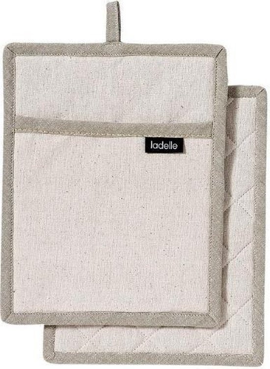 Foto: Pannenlap set van 2 beige ladelle eco recycled