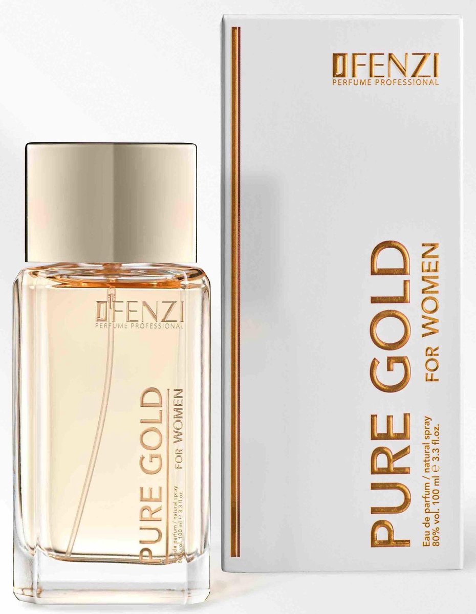 Oriëntaals, Bloemige merkgeur voor dames - JFenzi - Pure Gold - Eau de parfum - 100ml - 80% ✮✮✮✮✮ - Cadeau Tip !