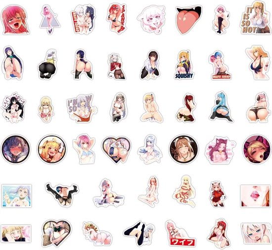 Winkrs | Anime Girl Stickers - Manga Stickers - Sexy Stickers - 100 stickers - stickermix - Voor laptop, agenda, schriften, koffer, etc. - Merkloos