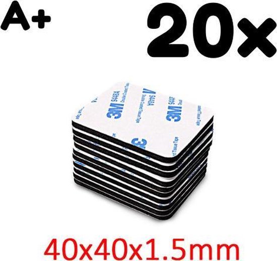 Klittenband, zelfklevend, extra sterk, zwart, 20 mm x 10 m