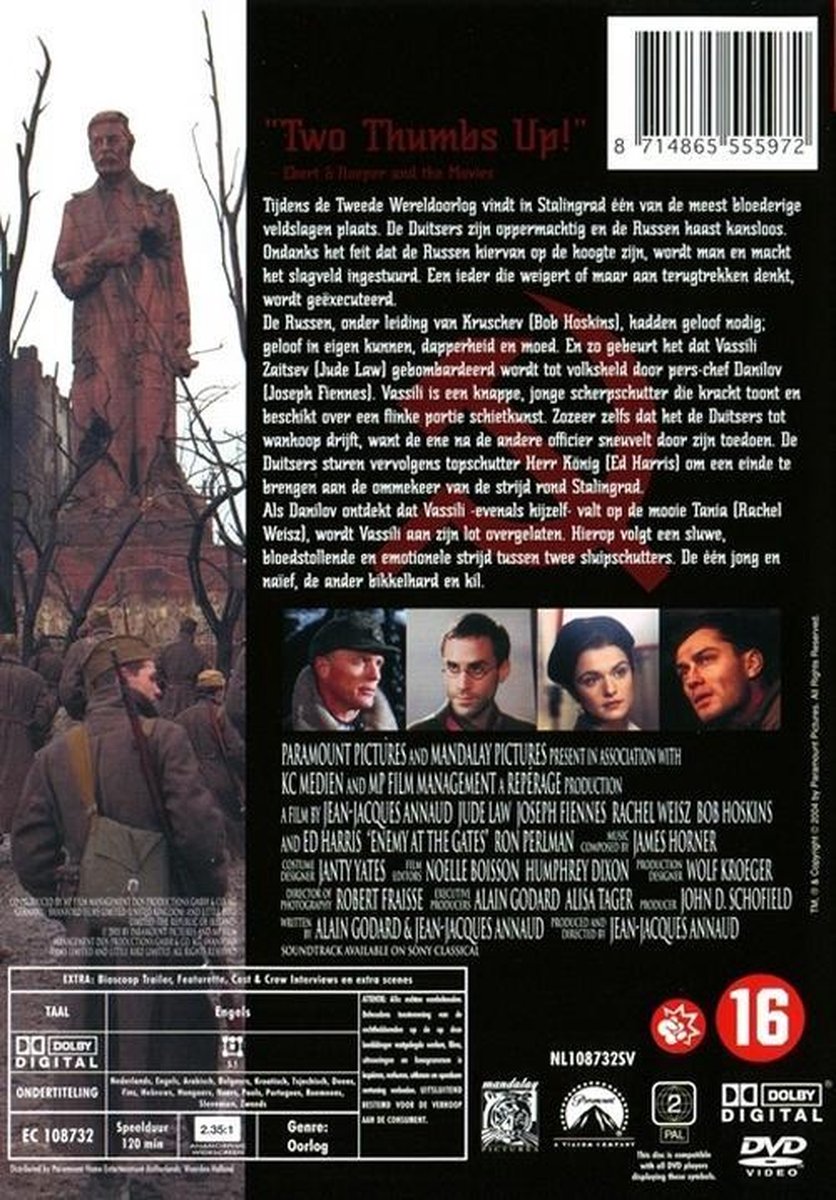 Enemy At The Gates (Dvd), Jude Law Dvds bol foto