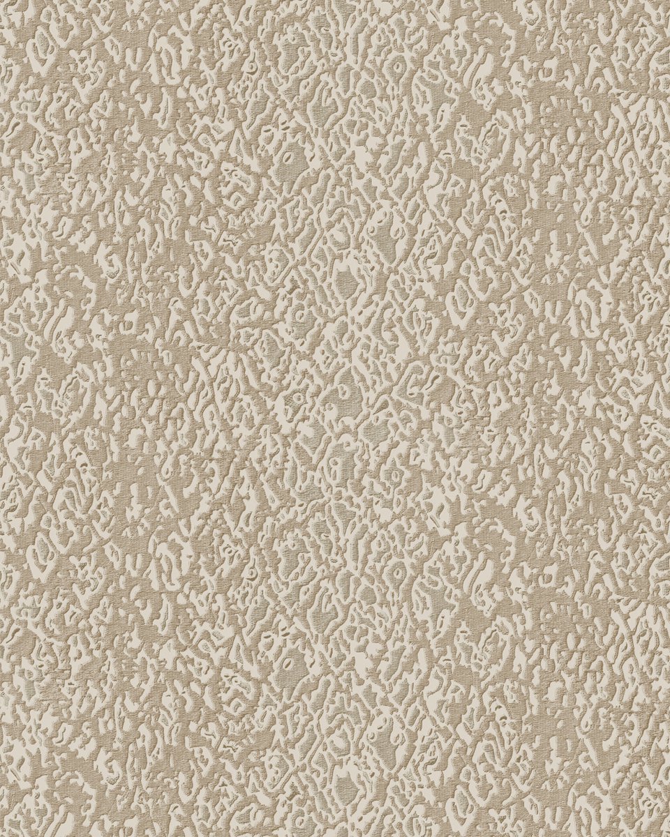 Dieren patroon behang Profhome DE120122-DI vliesbehang hardvinyl warmdruk in reliëf gestempeld met exotisch patroon glanzend ivoor 5,33 m2