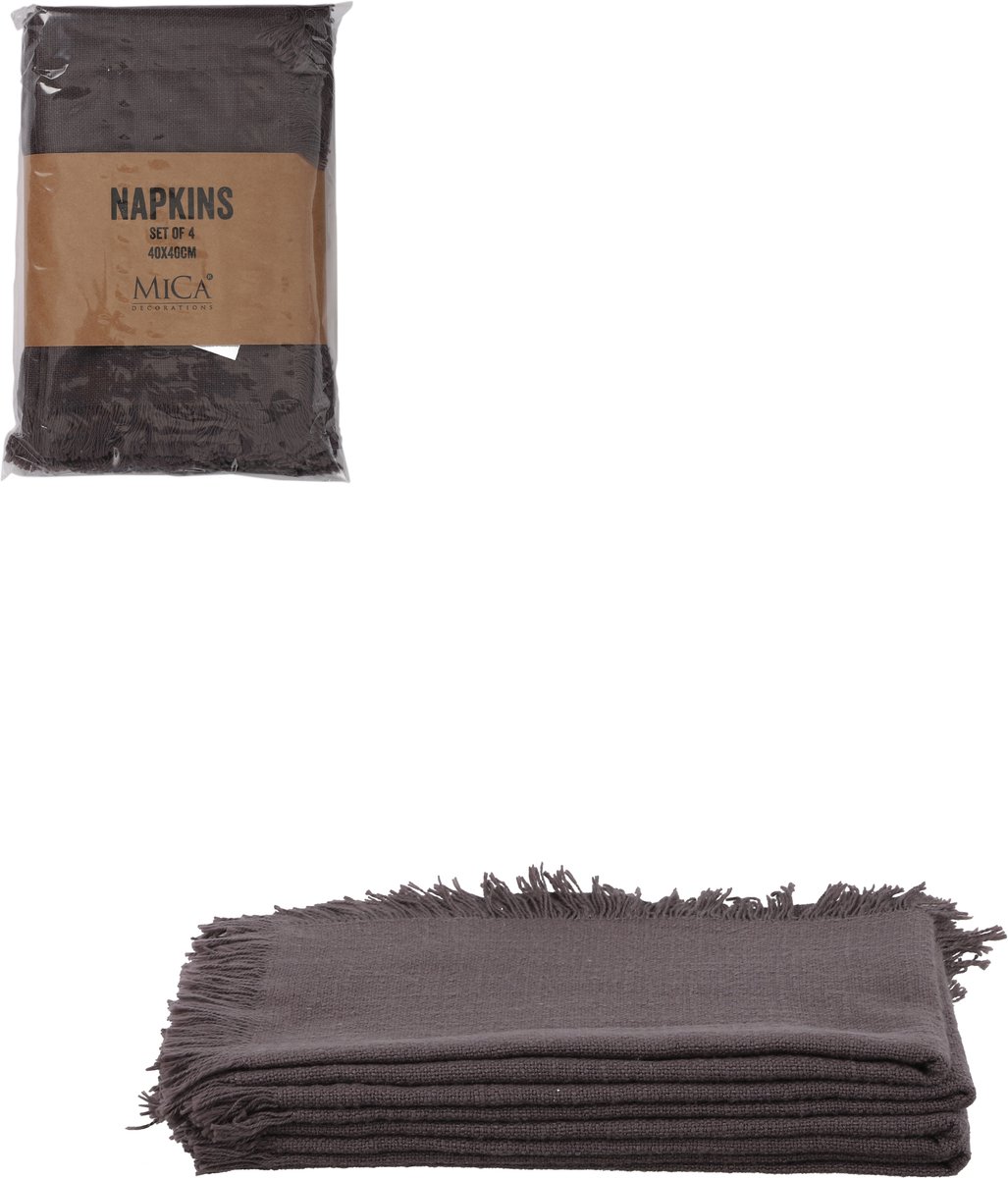 Mica Decorations Xavie Servet - Set van 4 - L40 x B40 cm - Grijs