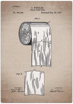 Wandbord: Patent WC papier uit 1891! - 30 x 42 cm