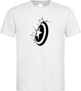 Wit T shirt met " Captain America " print size XXL