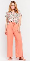 LOLALIZA Losse broek met ceintuur - Koraal - Maat 36