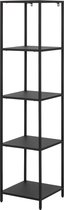 Lisomme Roy metalen open kast - B35 x D35 x H146 cm - Zwart