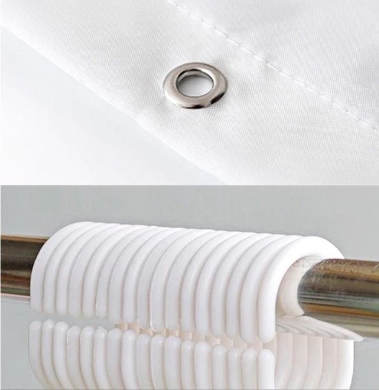 Douchegordijn 180cm hoog 240cm breed (extra breed !) polyester