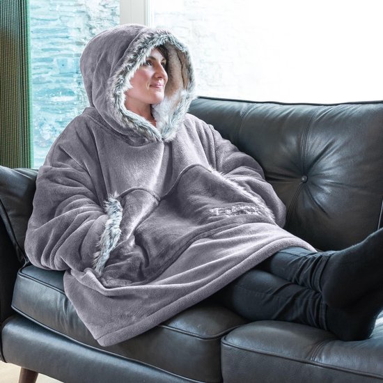 Snug Rug Eskimo - oversized Hoodie - Deken - met Mouwen - Heren en Dames - met Capuchon - Lila - Blanket