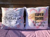 Sierkussen - Supermom - 2 stuks: voor je liefste mama een leuk moederdaggeschenk