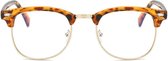 Oculaire | Leesbril +2,50 | Tigerwood| Inclusief brillenkoker en microvezel doek|
