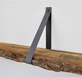 Wovar Leren Plankdrager 92 cm Grijs | Set 2 Stuks