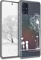 kwmobile telefoonhoesje voor Samsung Galaxy A51 - Hoesje voor smartphone in wit / transparant - Paardenbloemen Liefde design