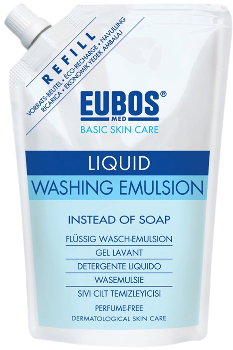 Eubos Zeep Vloeibaar Blauw N/parf Refill 400ml
