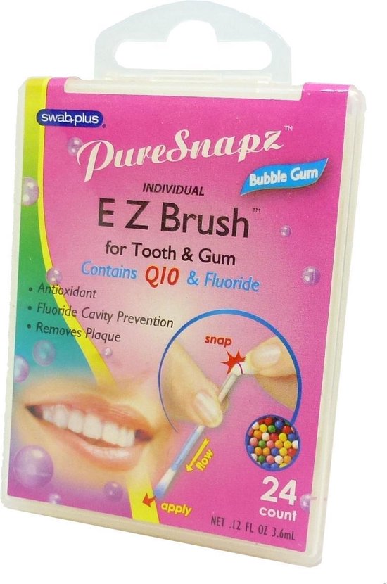 Pebish microfoon troosten SwabPlus Pure Snaps EZ Brush Bubble Gum voor het reinigen van tanden en  tandvlees | bol.com