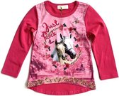 S&C shirt met paard - lange mouw - Just Rock - roze  - maat 86/92