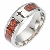 Ring- RVS- Houtlook- Kruis- MT 10