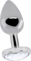 Rich - Love Heart Diamond Plug - 3.75 Inch - Silver