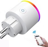 DrPhone VOICE2 - WIFI Stopcontact - Slimme Stekker Voltage Meter – 16A- Smart Life met Alexa en Google Home Assistant Voice Control – Wit