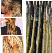 Dreadlocks 10stuks single ended handmade 60cm dreads Natural Peak