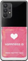 Samsung Galaxy A32 4G hoesje siliconen - Nagellak - Soft Case Telefoonhoesje - Print / Illustratie - Roze