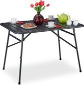 relaxdays Table de jardin pliable en métal - table pliante résistante aux intempéries - table de patio - table de camping