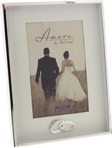 Amore fotolijst huwelijk zilver met dubbele ringen