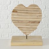 staander hart teakhout huwelijks kado valentijn liefde vensterbank set van 2 stuks