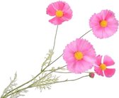 Silk-ka Kunstbloem-Zijden Bloem-Margriet Cosmos Zijde Roze Geel 92 cm
