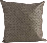 Sierkussen - Kussen - Leer look - Taupe - 40x40xh10cm - Polyester