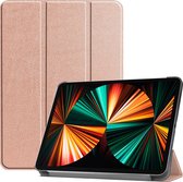 Hoes Geschikt voor iPad Pro 2021 (11 inch) Hoes Luxe Hoesje Book Case - Hoesje Geschikt voor iPad Pro 11 inch (2021) Hoes Cover - Rosé goud .