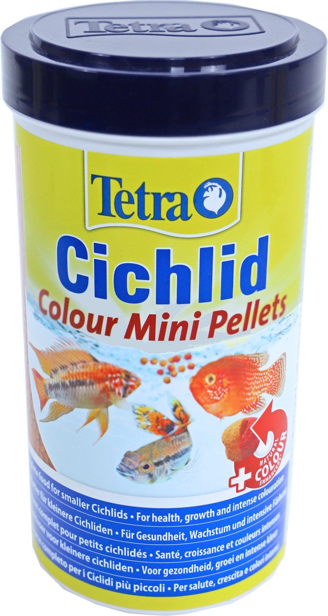Tetra Cichlid Colour Mini pellets, 500 ml.