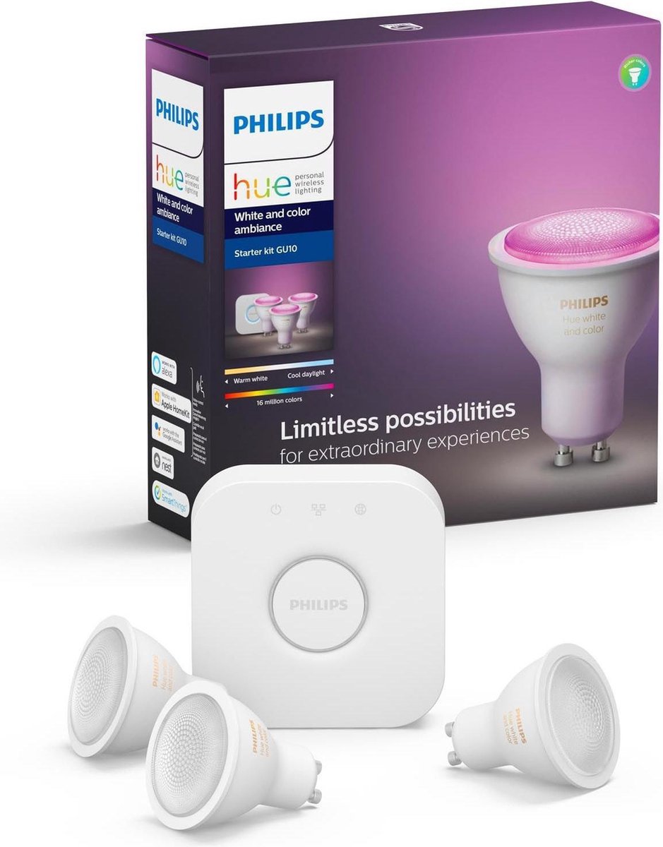 Philips Hue SLimme verlichting Starterspakket - GU10 - White and Color Ambiance - Bluetooth