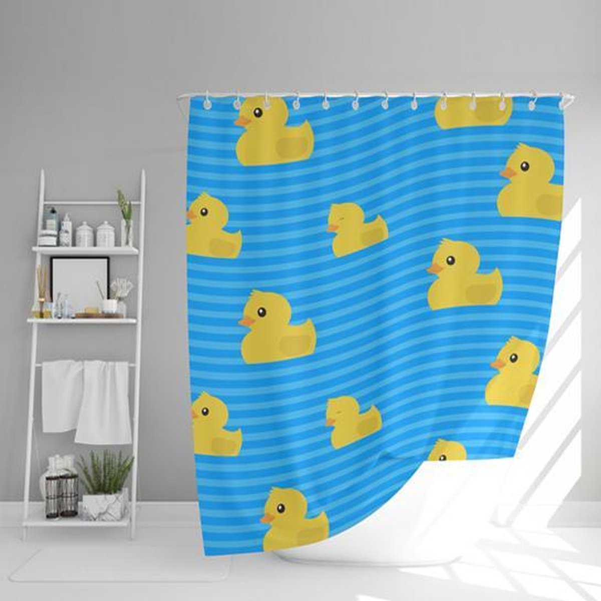 Douchegordijn Zwemmende badeendjes 180x200 cm| Gordijn | Bad | Douchegordijn