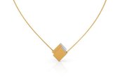 Collier Rechthoek V-vorm met goud C214G