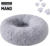 Coooper Donut Hondenmand- Fluffy Hondenmand - 80 cm - XL – Licht grijs – Wasbaar – Pluche