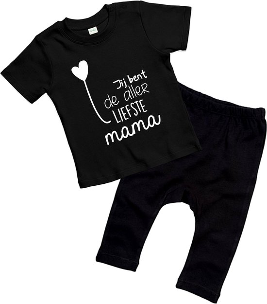 Babyset - Jij bent de allerliefste mama - maanden - Zwart