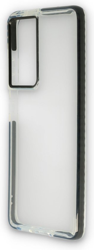 HB Hoesje Geschikt voor Samsung Galaxy S21 Ultra - Zwart - Anti Shock Gel Armor Back Cover Case