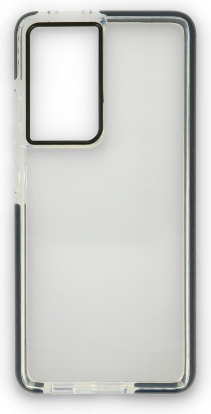 HB Hoesje Geschikt voor Samsung Galaxy S21 Ultra - Zwart - Anti Shock Gel Armor Back Cover Case