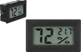 A&K Mini Digitale Hygrometer Thermometer - Inclusief Batterijen - Digitaal Temperatuurmeter Klein - Voor Diepvries, Koelkast, Aquarium, Oven - Zwart