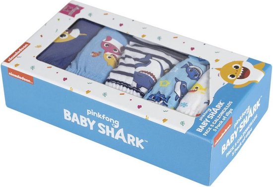 Baby shark - jongens - peuter/kleuter - ondergoed (5 slips) in cadeaudoos - maat  86/92 | bol.com